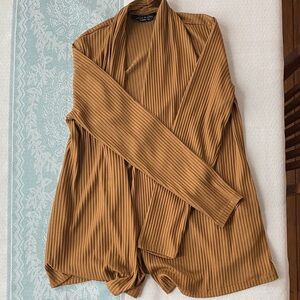Susan Graver Brown Ribbed Cardigan